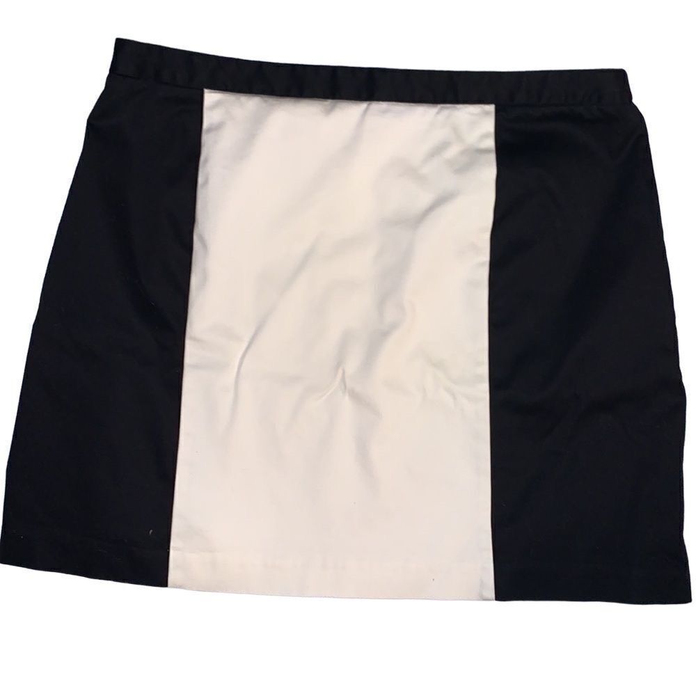 Worthington Black White Colorblock‎ Mini Skirt Side Zipper Size 16